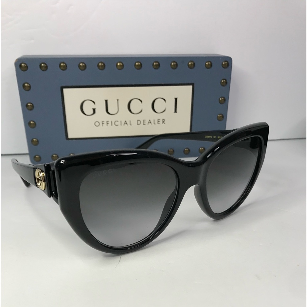 💯 - New Authentic Gucci Black 56 mm Gradient Women's Sunglasses GG0877S-001 …